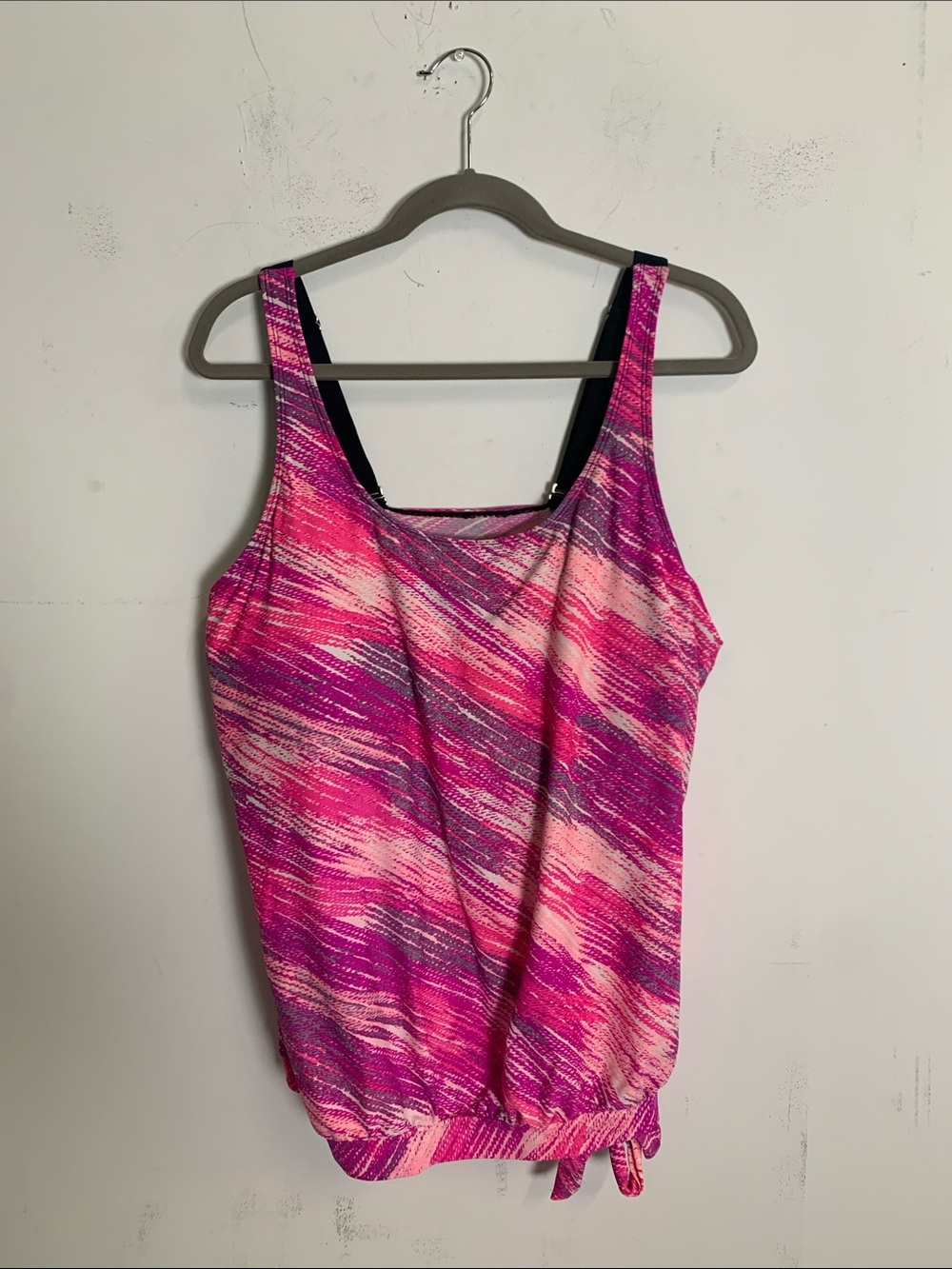 Women's Pink Patterned Sleeveless Swim Shirt